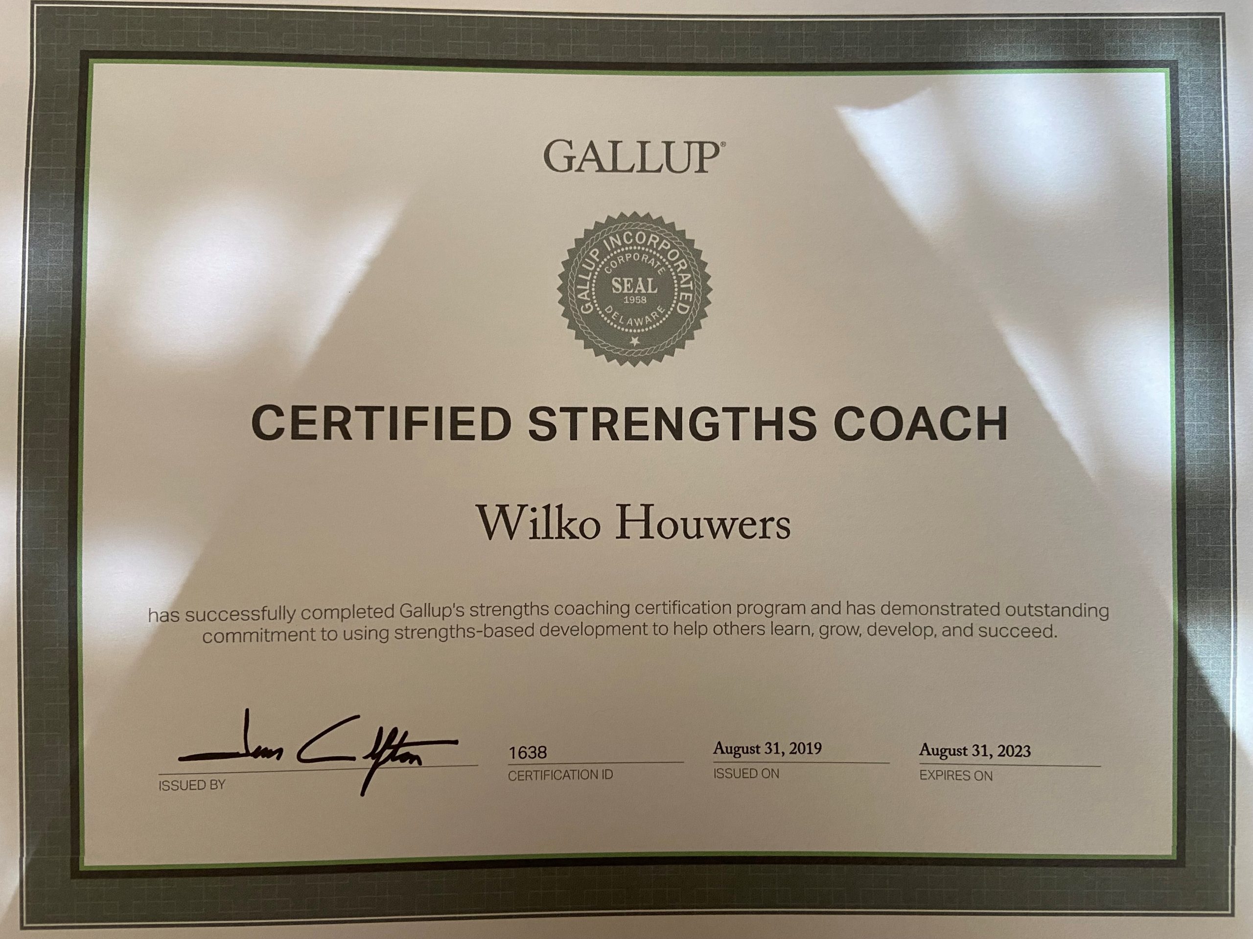 Wederom “Gallup Certified Strengths Coach”. - Ontdek mijn sterke punten